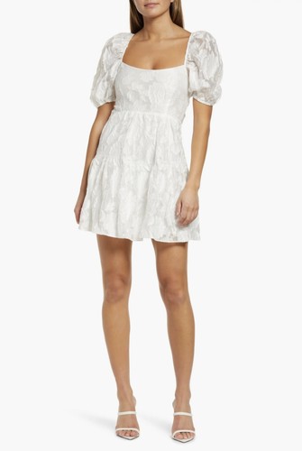 Bardot Frankie Mini Dress M US 6 White Coquette Romantic - photo 2