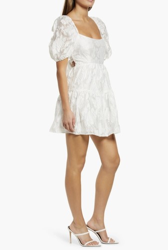 Bardot Frankie Mini Dress M US 6 White Coquette Romantic - photo 3