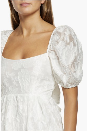 Bardot Frankie Mini Dress M US 6 White Coquette Romantic - photo 4