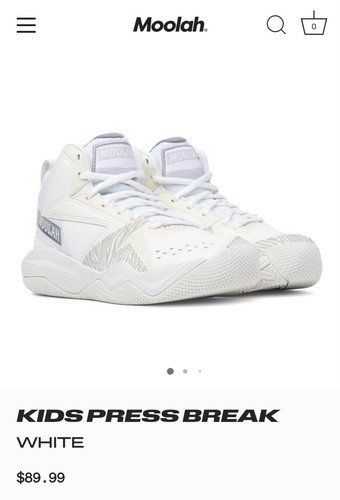 BNWOT Moolah Youth White Basketball Shoes Size 4.5 - photo 4