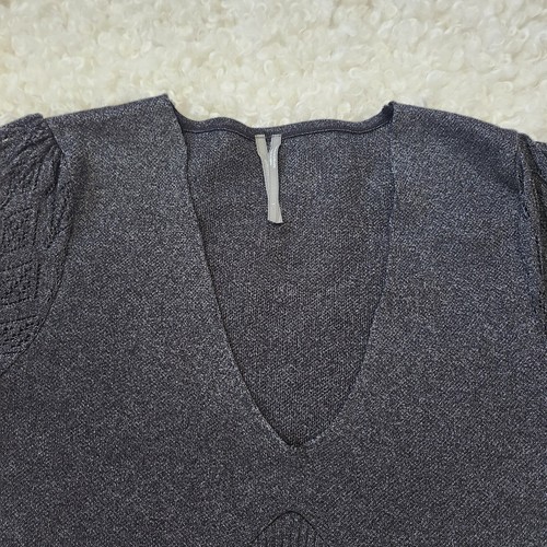 Anthropologie Sz L Metallic V-Neck Twofer Sweater - photo 5