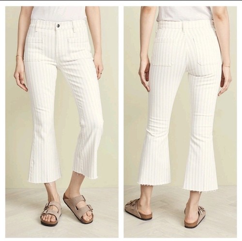 FRAME Denim Le Bardot High Flare Jeans 25 Striped Courtyard