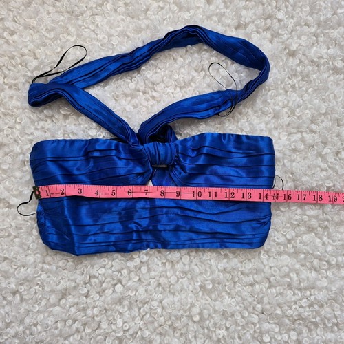 BNWT Zara Knotted Satin Effect Halter M Crop Twisted Top - photo 5