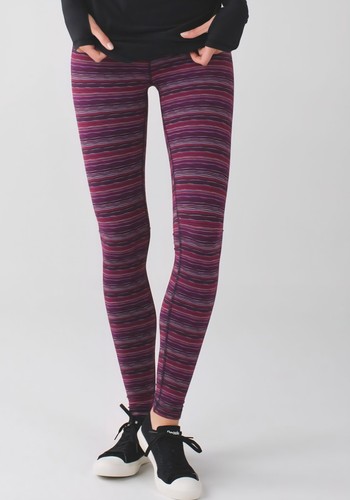 Lululemon Wunder Under Leggings, Size 6, Cyber Stripe Purple