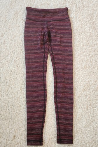 Lululemon Wunder Under Leggings, Size 6, Cyber Stripe Purple - photo 4