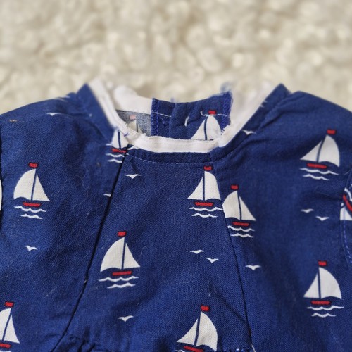 VTG Polly Flinders Nautical Sailboat Hand Smocked Blue Dress 18M - photo 2