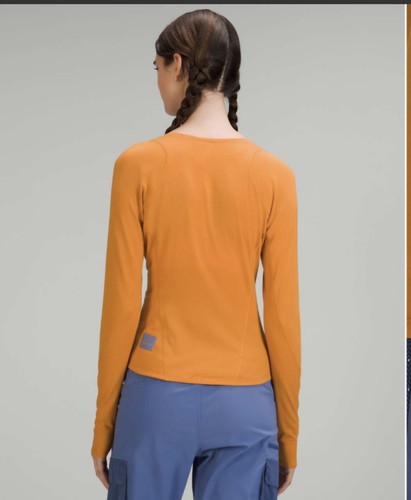 lululemon athletica Long-Sleeve Top Orange 16 Henley Hiking - photo 2