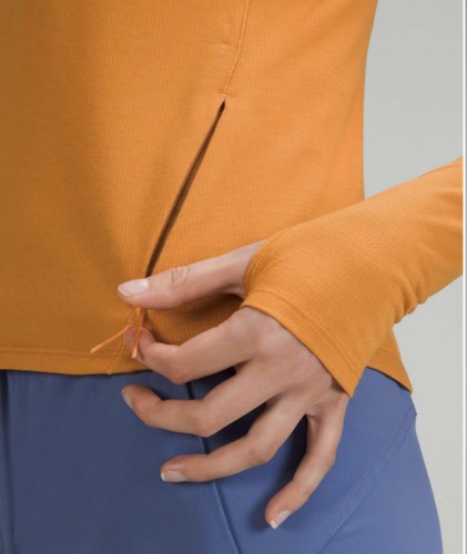 lululemon athletica Long-Sleeve Top Orange 16 Henley Hiking - photo 4