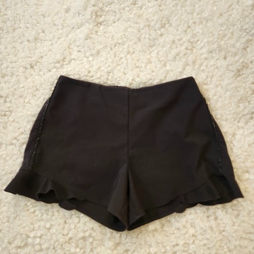 Mango Sequin Side Ruffle Shorts Black Sz M - photo 2