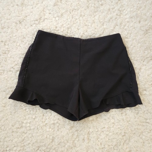 Mango Sequin Side Ruffle Shorts Black Sz M - photo 3