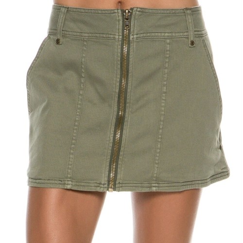 Free People Too Cool Military Skirt Green 0 Cargo Utility Mini - photo 3