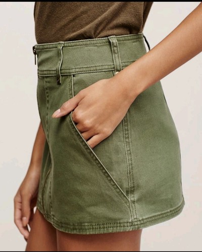 Free People Too Cool Military Skirt Green 0 Cargo Utility Mini - photo 4