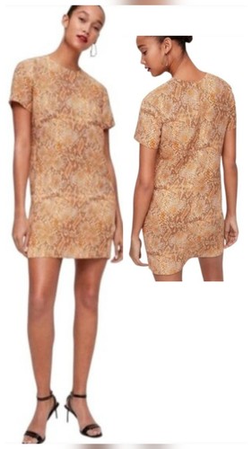 Aritzia Babaton Patricio Short Sleeve Mini Snake Print Dress