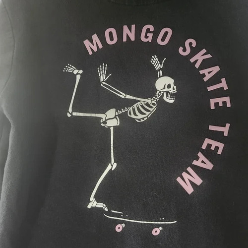 Chomp Black Skeleton Hoodie Sz S Y2K Streetwear Skater - photo 2