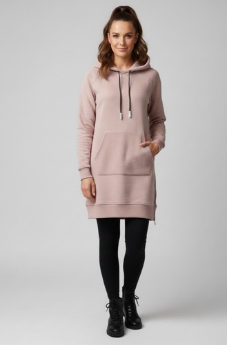 BNWT Lolë Constance Pink Sherpa Sweater Dress Size S
