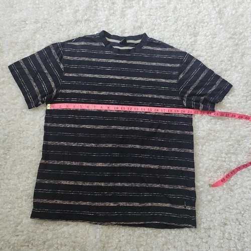 ONLY & SONS 100% Cotton Striped Black Tan Crew Neck T-Shirt - photo 4