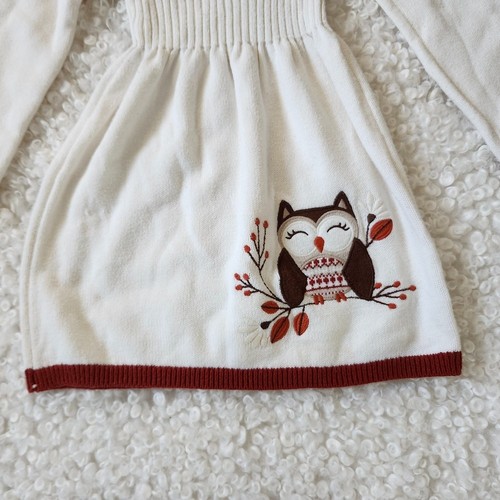 Cynthia Rowley Sz 4 White Knit Owl Embroidered Dress - photo 3