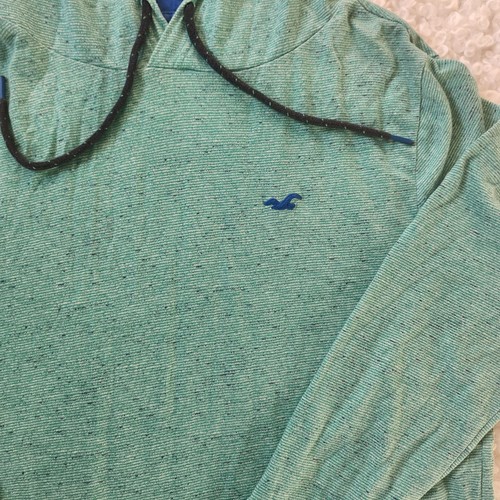 Hollister Men Sz M Hoodie Drawstring Lightweight Blue Teal - photo 2