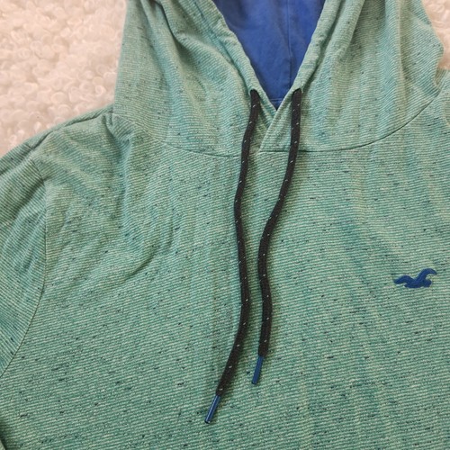 Hollister Men Sz M Hoodie Drawstring Lightweight Blue Teal - photo 3