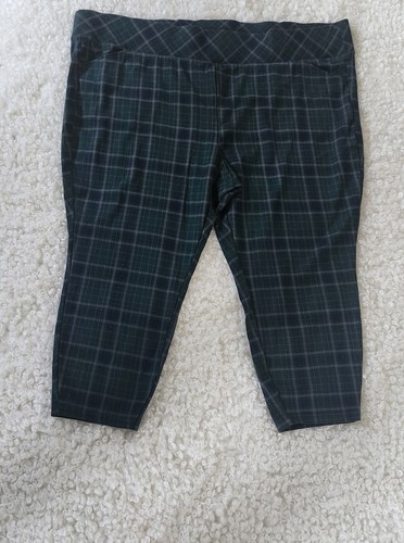 Torrid Plus Sz 6T Green Plaid Ponte Skinny Pants High Rise - photo 3