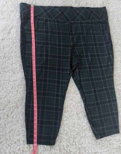 Torrid Plus Sz 6T Green Plaid Ponte Skinny Pants High Rise - photo 5