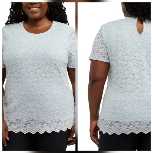 BNWT Teddi Rose Sz XL Lace Women's Top Light Blue