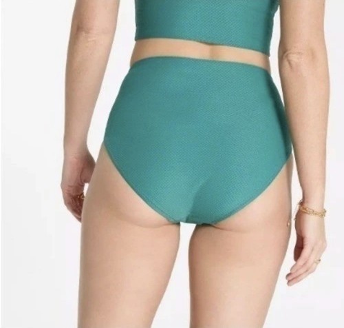 New CALIA High-Rise Bikini Bottom S Green Asymmetrical Trim - photo 2