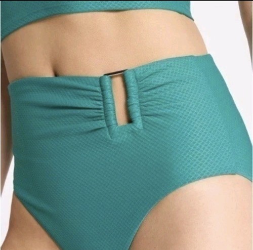 New CALIA High-Rise Bikini Bottom S Green Asymmetrical Trim - photo 3
