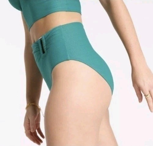 New CALIA High-Rise Bikini Bottom S Green Asymmetrical Trim - photo 4