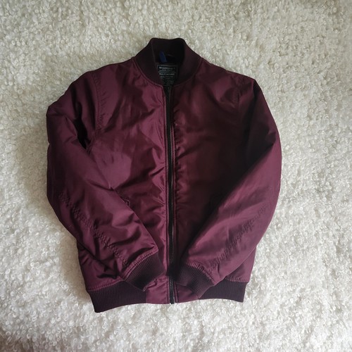 H&M Sz Small Men's Burgundy Bomber Jacket Lightweight - photo 2
