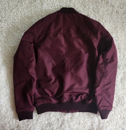 H&M Sz Small Men's Burgundy Bomber Jacket Lightweight - photo 3