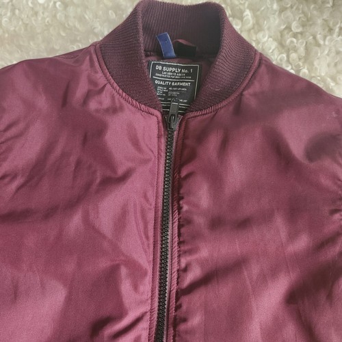 H&M Sz Small Men's Burgundy Bomber Jacket Lightweight - photo 5