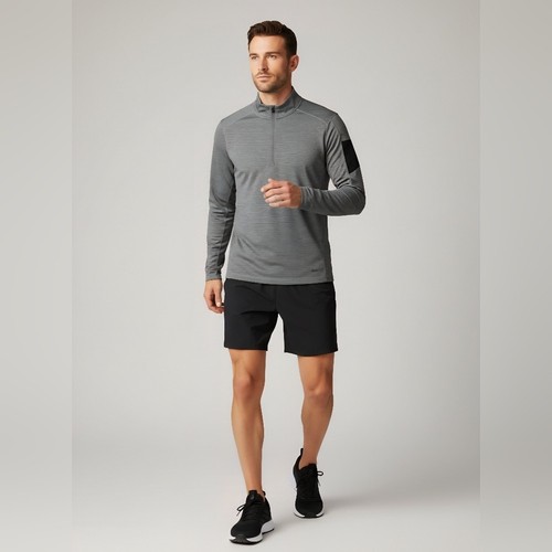 Hind Men Performance 1/4 Zip Green Running Shirt L/XL