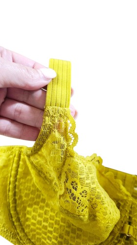 NWT Darjeeling Paris Yellow Green Lace Bra, FR 95D US 36D - photo 4