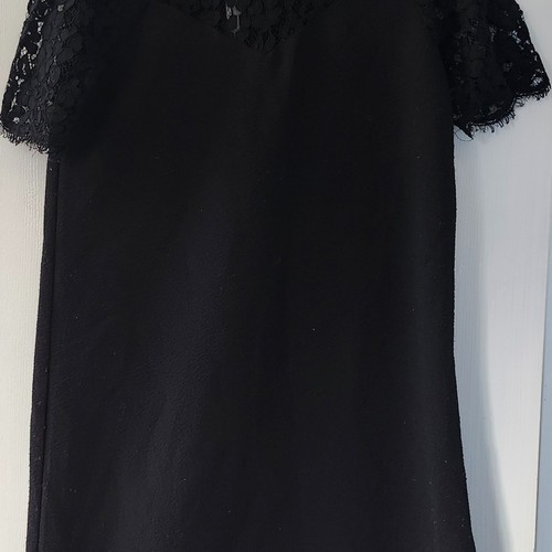 GRACE&MILA LBD Sheath Black Dress Sheer Lace Sleeves Sz S - photo 3