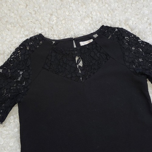 GRACE&MILA LBD Sheath Black Dress Sheer Lace Sleeves Sz S - photo 5