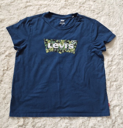 Levi's Blue Floral Batwing Logo Graphic T-Shirt L/M - photo 4