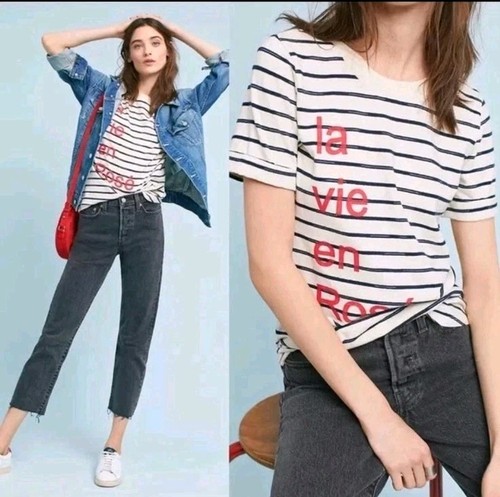 Sol Angeles XS Anthropologie TShirt Women Nautical La Vie En Ros