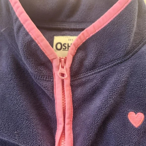 OshKosh B’gosh Navy Fleece Jacket Girls Size 10 Pink Heart - photo 3