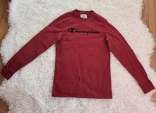 Champion Sz Small Men's Red Long Sleeve Shirt - photo 2
