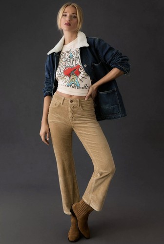 Pilcro Anthropologie The Yaya Mid-Rise Corduroy Crop Flare Pants - photo 4