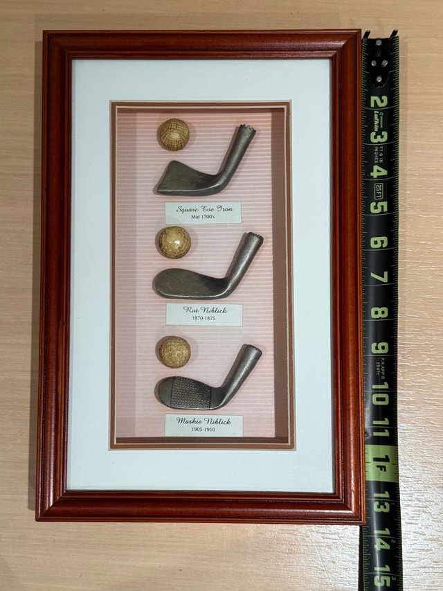 Vintage Golf Club Display Shadow Box