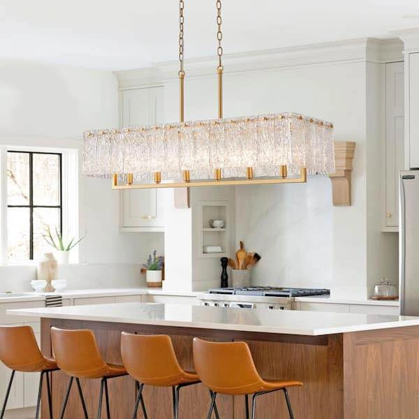 Modern Linear Crystal Chandelier in Gold - photo 3