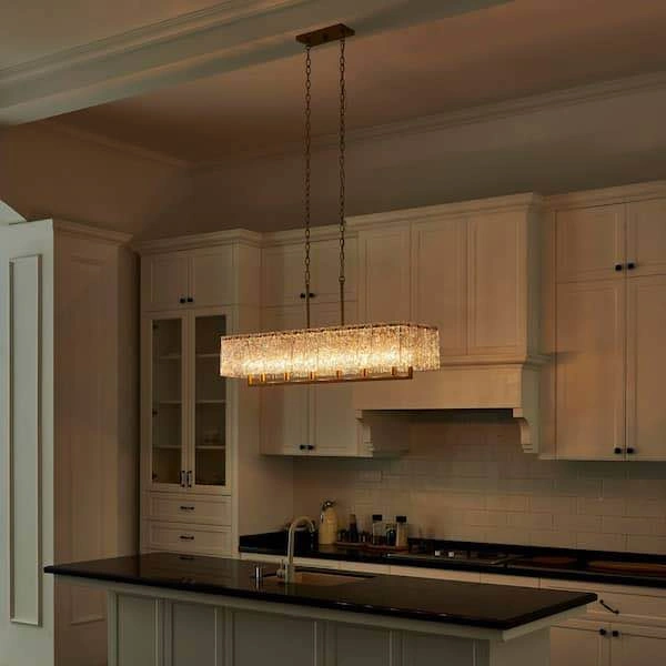 Modern Linear Crystal Chandelier in Gold - photo 4