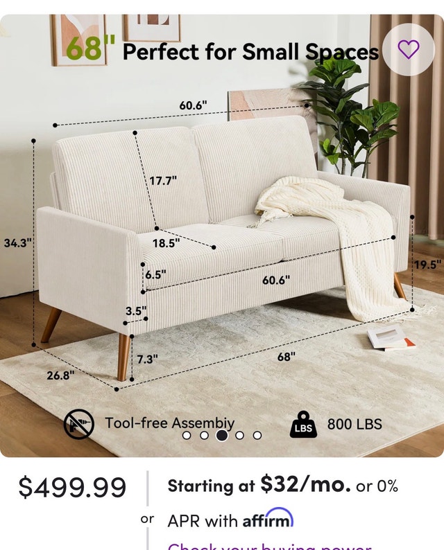 George Oliver 68 inch Loveseat Sofa - photo 5