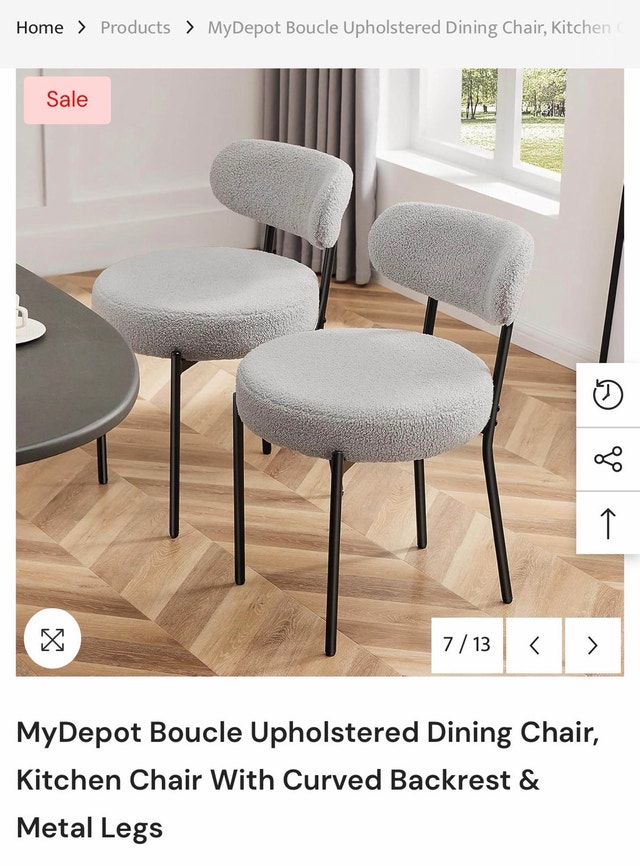 MyDepot Boucle Dining Chairs