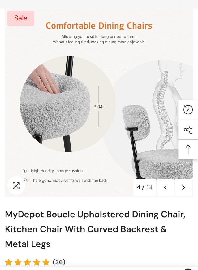 MyDepot Boucle Dining Chairs - photo 2