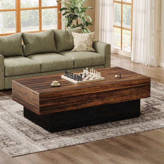 Tribesigns 55" Farmhouse Coffee Table with Sturdy Pedestal Base - photo 2