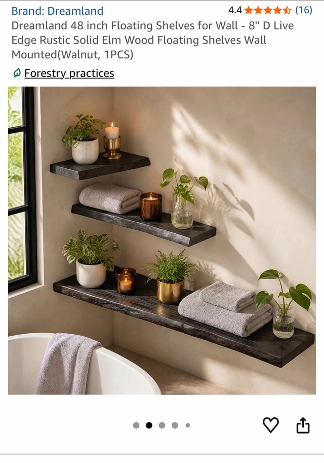 Brand new 48 inch Floating Shelves for Wall - 8'' D Live Edge - photo 3