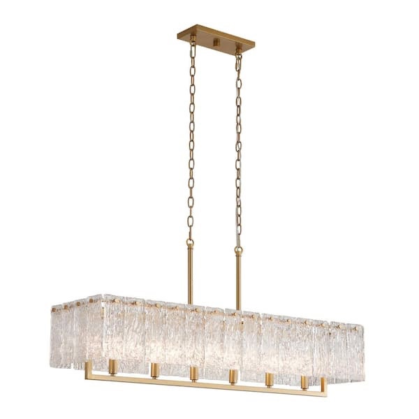 Modern Linear Crystal Chandelier in Gold - photo 3